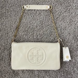 NWT white tory burch shoulder clutch